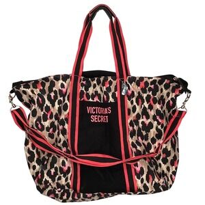 Victoria's Secret Pink Leopard Print Tote Bag Travel Weekender Gym Bag 2000s Y2K
